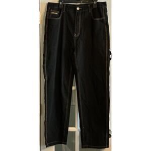 NWT GAME TIME Mens Black Jeans Size 36X31 Carpenter Style Many Pockets